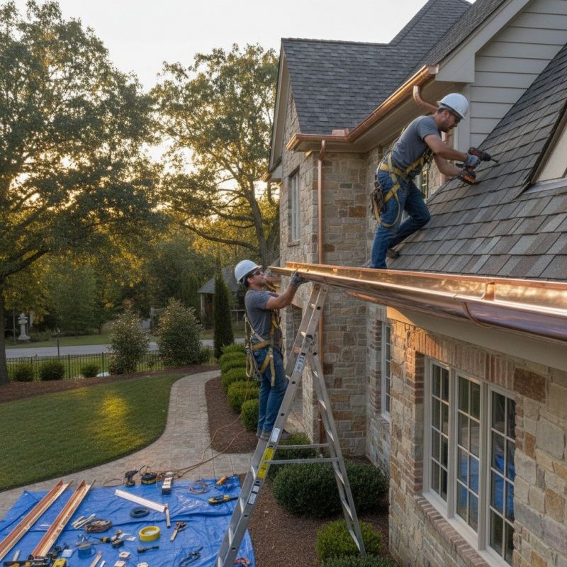 Copper Gutter Installation