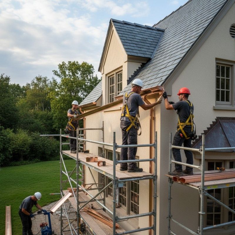Copper Gutter Installation