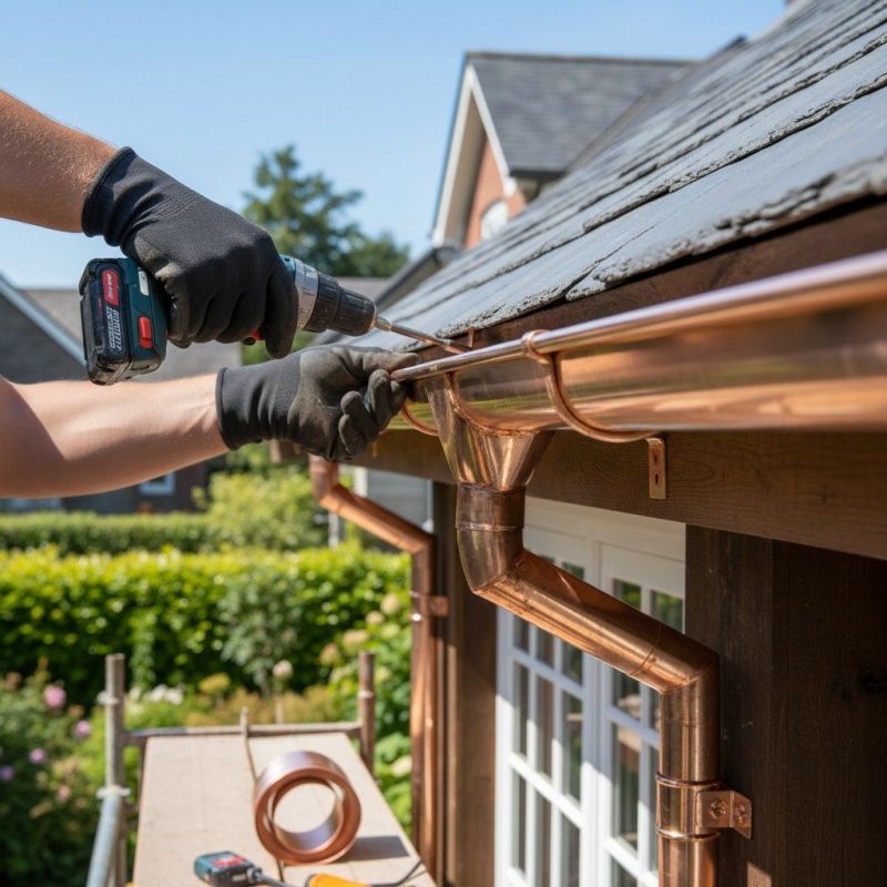 Copper Gutter Installation