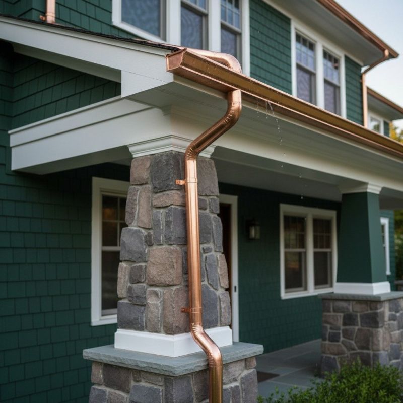 Residential Copper Gutter Installation