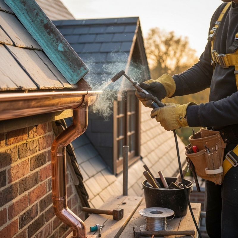 Residential Copper Gutter Repair