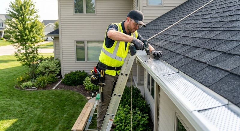 Residential Gutter Cover Installation